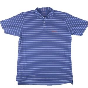 B Draddy Sea Island‎ Golf Polo Shirt Mens XL Blue Striped Pima Cotton